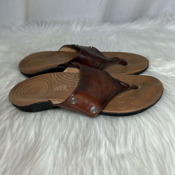 Dr. Andrew Weil Orthotic Hope Brown Leather Sandals Sz 7 - Picture 4 of 6